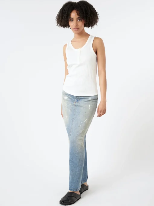 Clearance - Amber Tank Top in Ecru Women Tops & Blouses