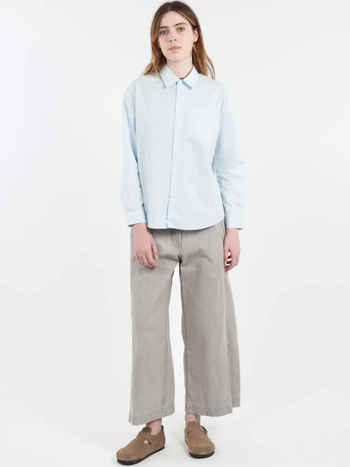 Discount - Boyfriend Brodee Shirt in Pale Blue Women Tops & Blouses | Overalls & Jumpsuits
