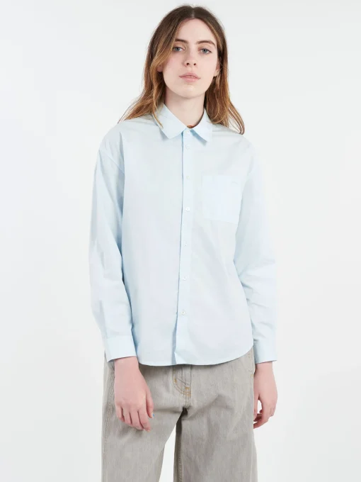 Discount - Boyfriend Brodee Shirt in Pale Blue Women Tops & Blouses | Overalls & Jumpsuits