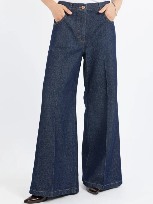 Sale - Wide Leg Flared Jeans in Women Pants | Denim