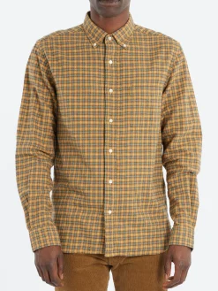 Outlet - Button-Down Mini Plaid Flannel in Yellow Button-Ups