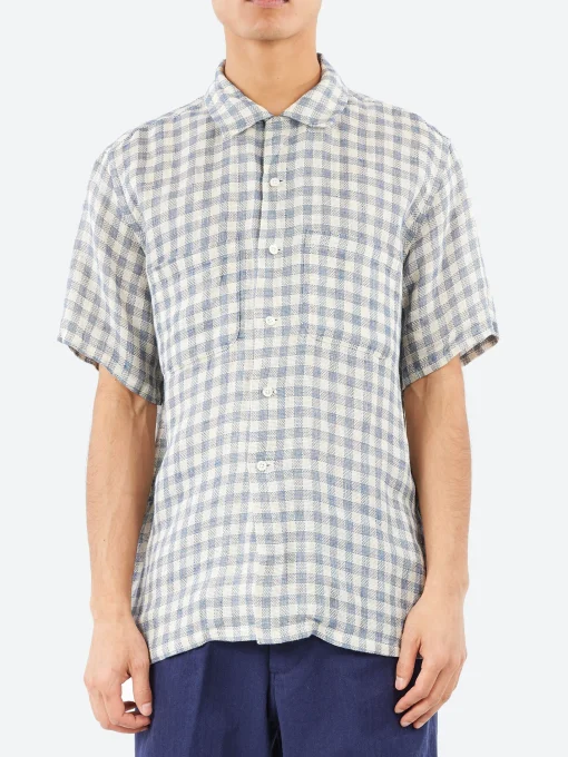 Best - Gingham Panama Open Collar Shirt in Button-Ups