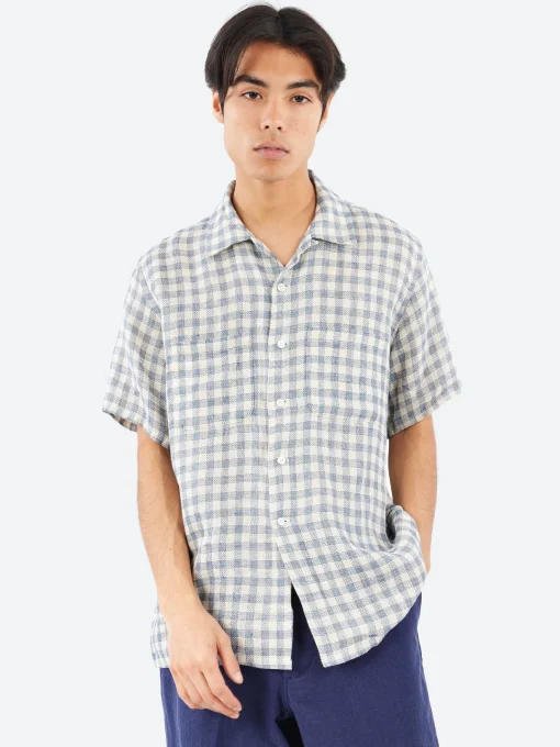 Best - Gingham Panama Open Collar Shirt in Button-Ups
