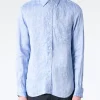 Fashion - Linen Oxford Button Down in Blue Button-Ups