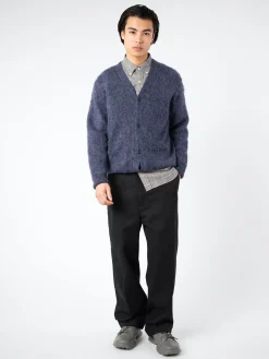 Discount - Stretch Mohair Cardigan in Navy Knitwear