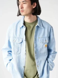 Fashion - Harvey Shirt Jacket in Blue Stone Bleached Outerwear