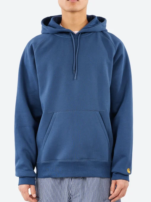 Sale - Hooded Chase Sweatshirt in Dusky Blue Sweatshirts