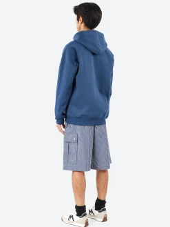 Sale - Hooded Chase Sweatshirt in Dusky Blue Sweatshirts