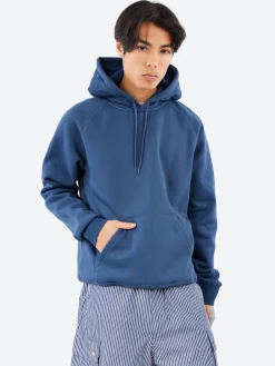 Sale - Hooded Chase Sweatshirt in Dusky Blue Sweatshirts