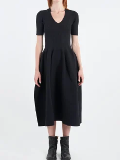 Best - Pottery Stand-Up Collar Short Sleeve Dress in Women Dresses