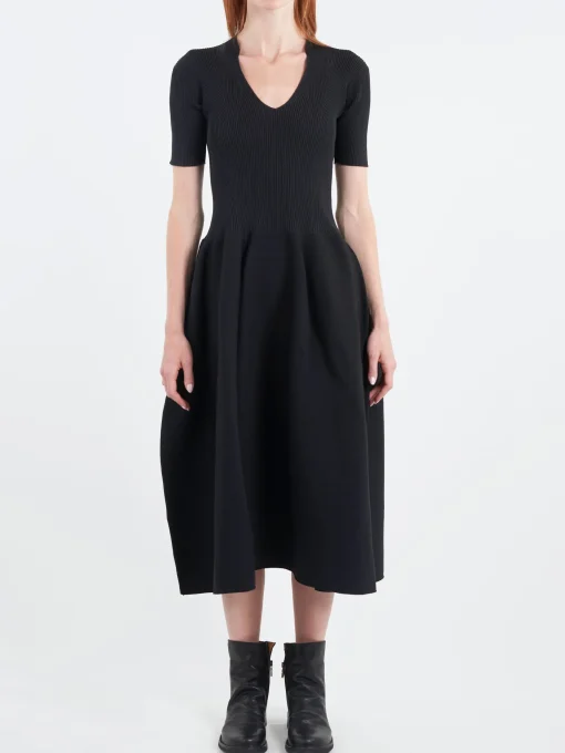 Best - Pottery Stand-Up Collar Short Sleeve Dress in Women Dresses