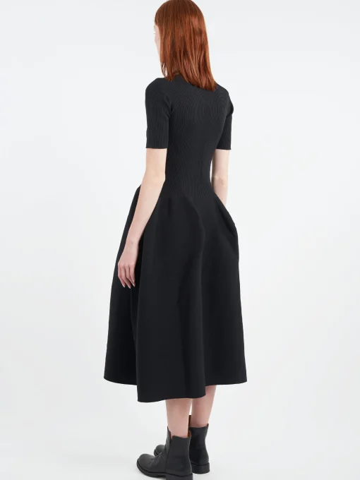 Best - Pottery Stand-Up Collar Short Sleeve Dress in Women Dresses