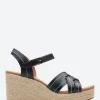 Outlet - Sabina Strap in Black Leather Women Sandals | Heels