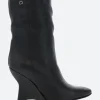 Discount - C1398 Wedge Boot in Black Women Heels | Boots