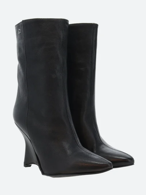 Discount - C1398 Wedge Boot in Black Women Heels | Boots