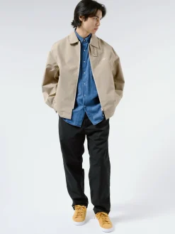 Sale - Men's 3-Layer Cloth Zip Up Jacket in Beige Outerwear