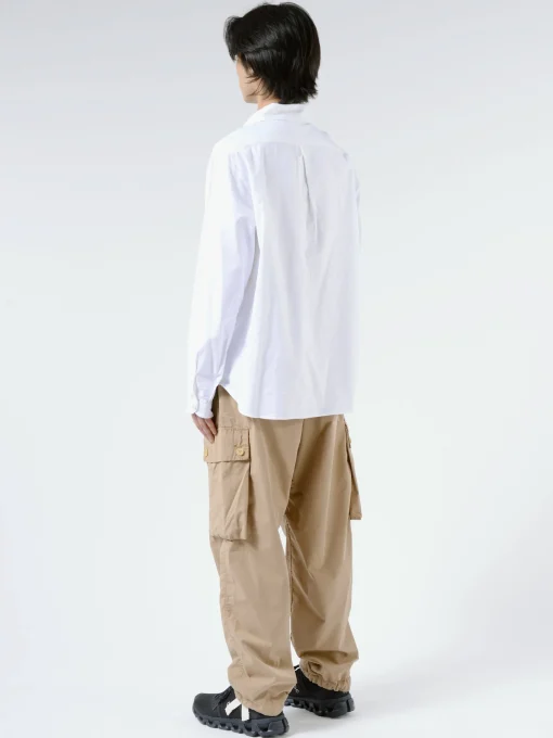 Discount - Round Collar Shirt in White Button-Ups
