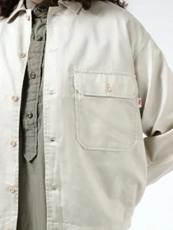 Sale - Shirt Short Jacket in Light Grey Women Outerwear