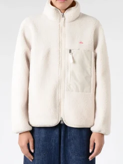 Sale - Women's Insulation Stand Collar Boa Jacket in Oyster White Women Overalls & Jumpsuits | Outerwear