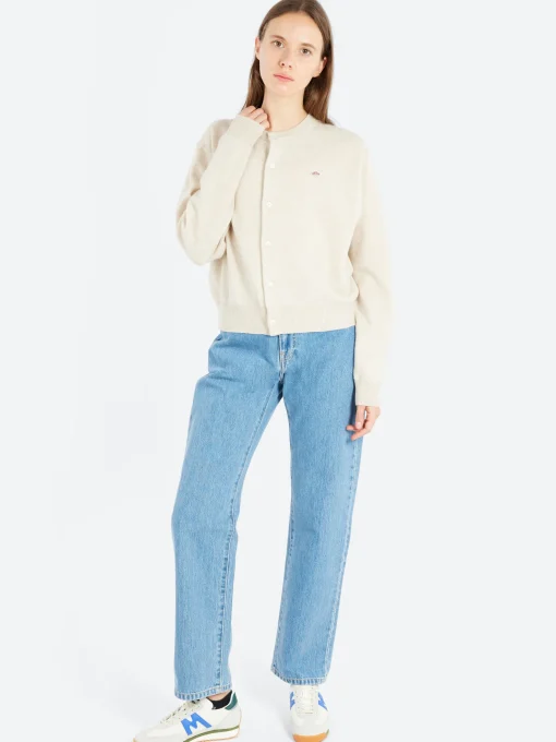 Fashion - Women's Lambswool Crew Neck Cardigan in Women Tops & Blouses | Overalls & Jumpsuits