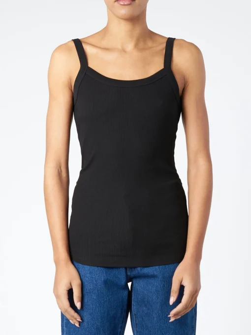 Best - Fine Rib Singlet in Black Women Tops & Blouses | Overalls & Jumpsuits