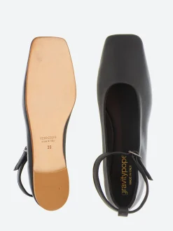 Hot - Jacalin Ankle Strap Ballet Flat in Nero Nappa Women Shoes | Overalls & Jumpsuits
