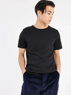 Hot - 1950s Men's Loopwheeled T-Shirt in Black T-Shirts