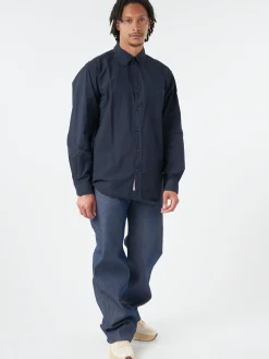 Best - SHIRT01 Unisex Shirt in Dark Navy Women Tops & Blouses | Button-Ups