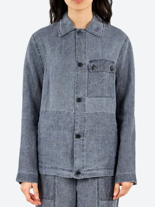 Fashion Pomandere - Denim Shirt in Indaco Women Tops & Blouses | Button-Ups