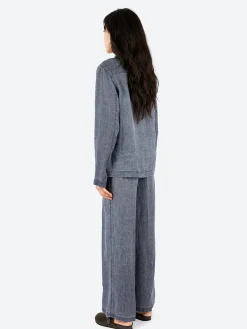 Fashion Pomandere - Denim Shirt in Indaco Women Tops & Blouses | Button-Ups