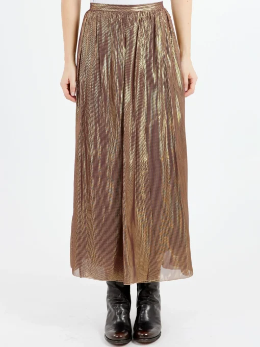 New - Metallic Skirt in Gold Women Skirts