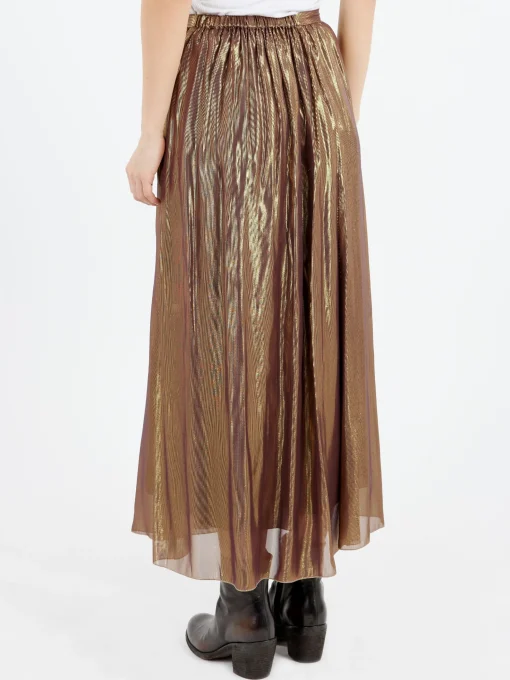 New - Metallic Skirt in Gold Women Skirts