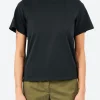 New - Unevenely-Dyed Cotton Jersey T-Shirt in Black Women Tops & Blouses | T-Shirts