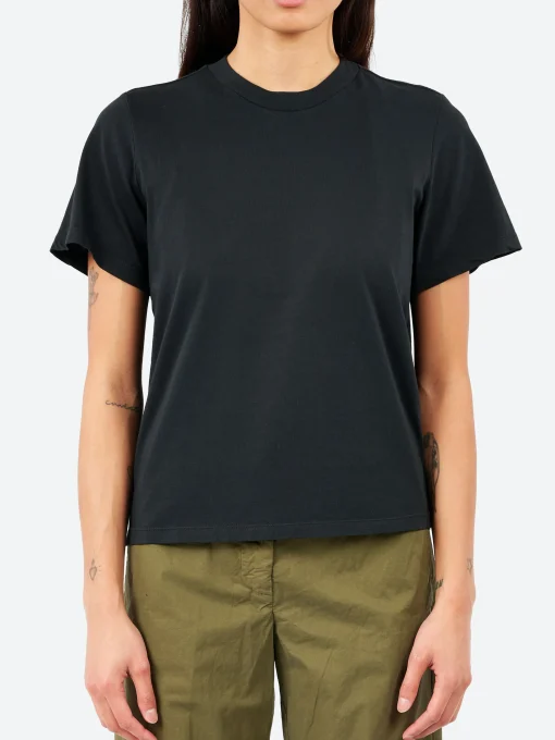 New - Unevenely-Dyed Cotton Jersey T-Shirt in Black Women Tops & Blouses | T-Shirts