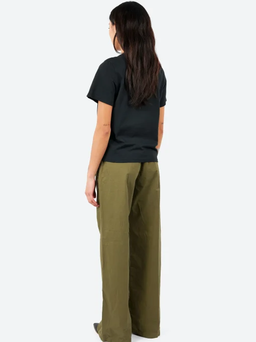 New - Unevenely-Dyed Cotton Jersey T-Shirt in Black Women Tops & Blouses | T-Shirts