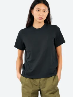 New - Unevenely-Dyed Cotton Jersey T-Shirt in Black Women Tops & Blouses | T-Shirts