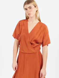 Outlet - Wrap Dress in Maple Women Dresses