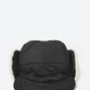 Outlet - Military Down Cap in Black and Cream Women Hats | Hats