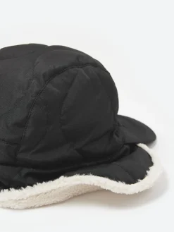 Outlet - Military Down Cap in Black and Cream Women Hats | Hats